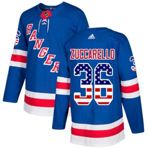 Kinder New York Rangers Eishockey Trikot Mats Zuccarello #36 Authentic Königsblau USA Flag Fashion